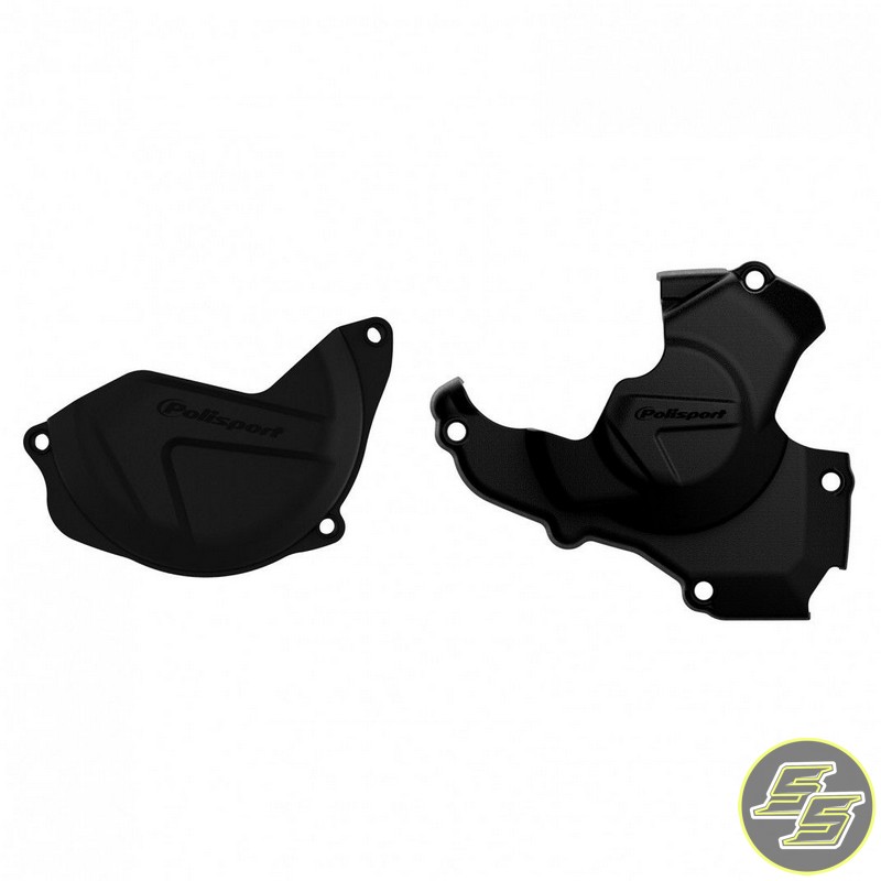 Polisport Clutch & Ignition Cover Protector Kit Honda CRF450R '16-17 Black