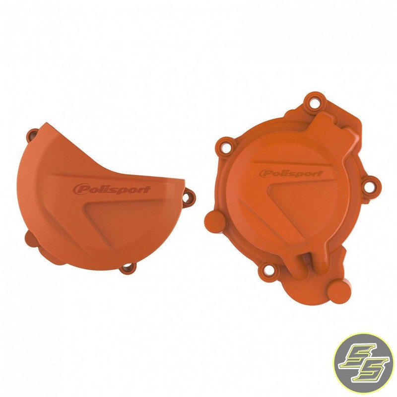 Polisport Clutch & Ignition Cover Protector Kit KTM | Husqvarna 125|150|200 '16-18 Orange