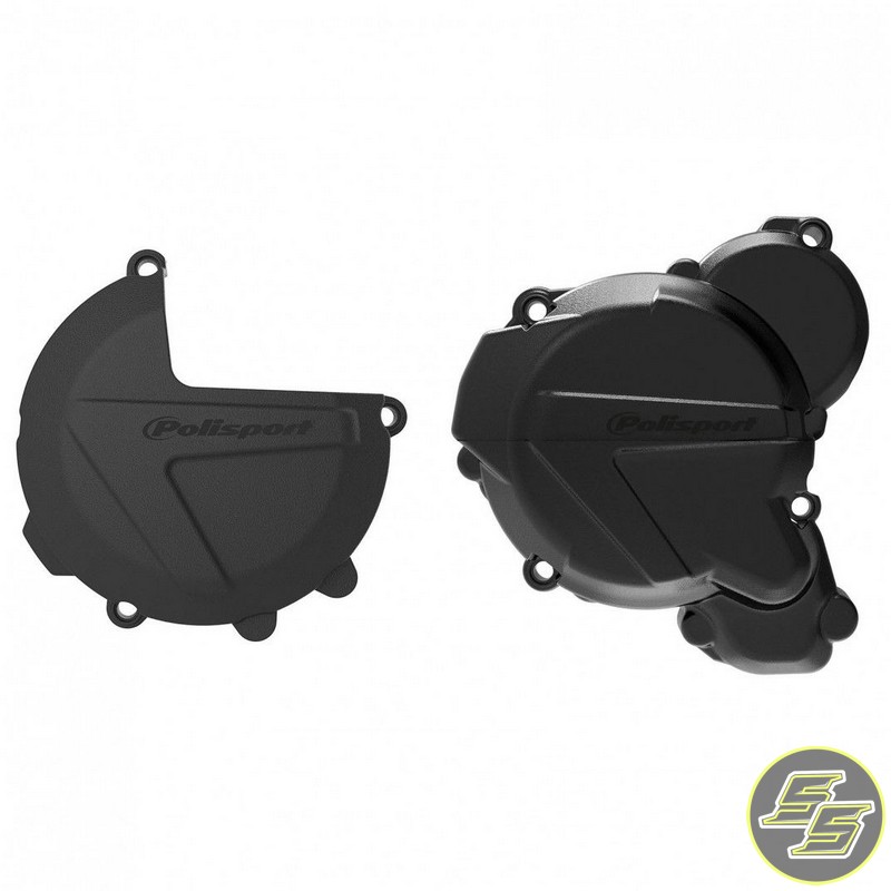 Polisport Clutch & Ignition Cover Protector Kit KTM | Husqvarna 250|300 '17-21 Black