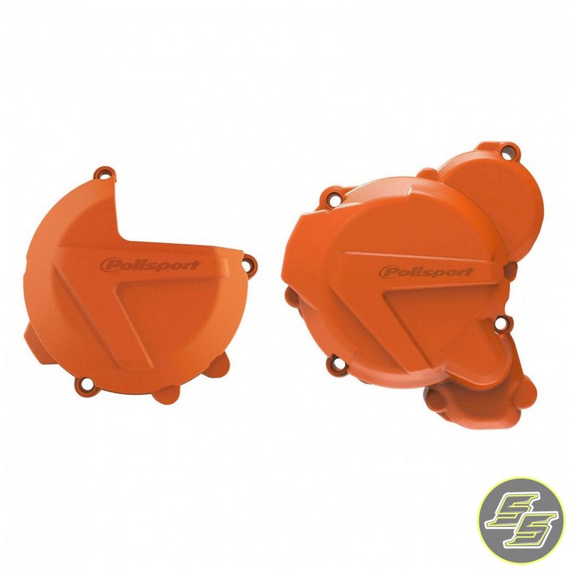 Polisport Clutch & Ignition Cover Protector Kit KTM | Husqvarna 250|300 '17-21 Orange