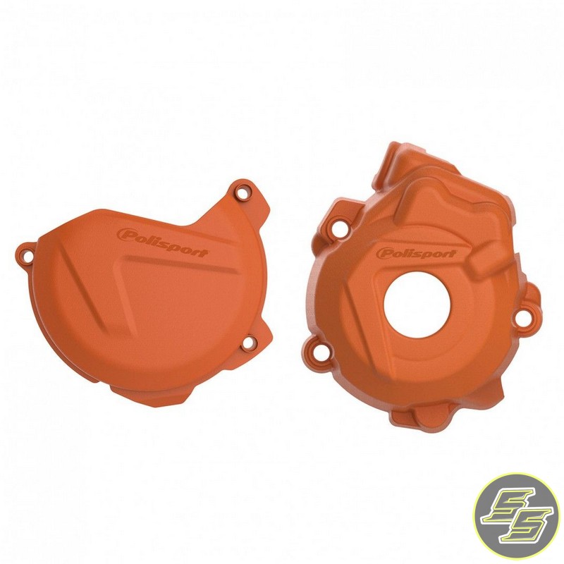 Polisport Clutch & Ignition Cover Protector Kit KTM | Husqvarna 250F|350F '09-16 Orange