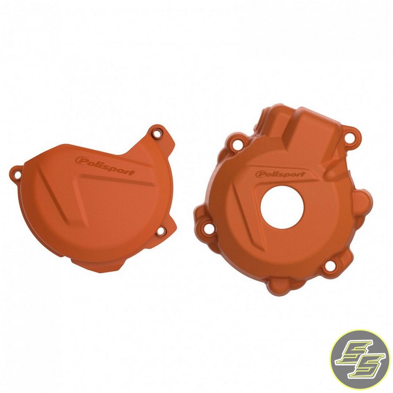 Polisport Clutch & Ignition Cover Protector Kit KTM | Husqvarna 250F|350F '14-16 Orange