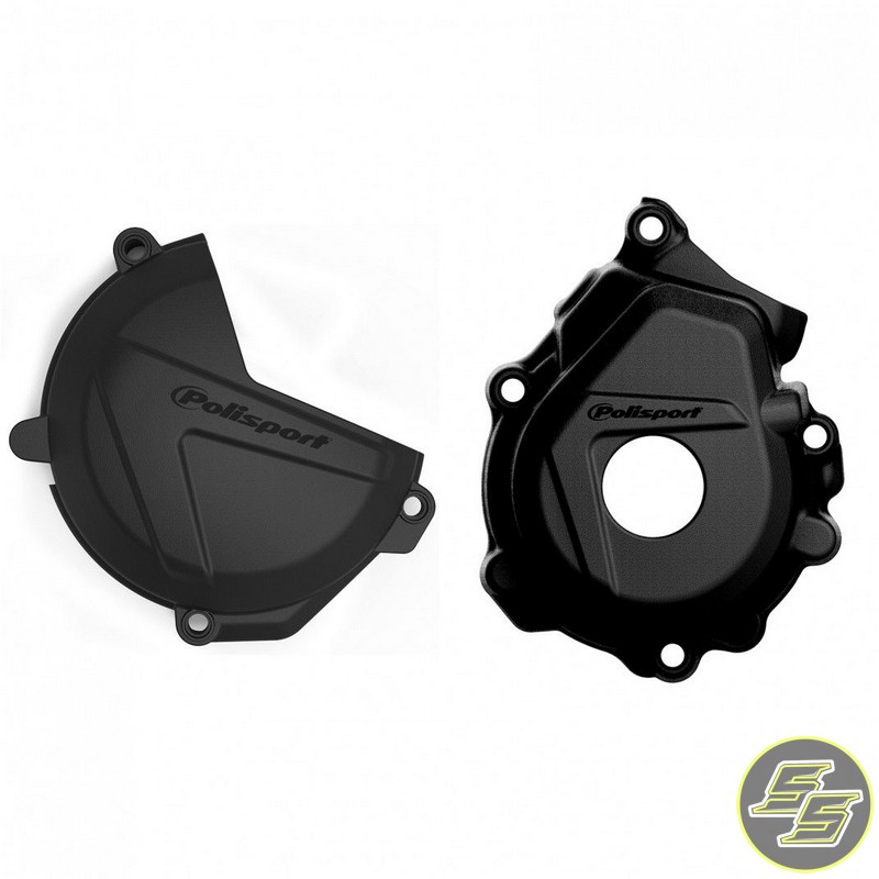 Polisport Clutch & Ignition Cover Protector Kit KTM | Husqvarna 250F|350F '16-21 Black
