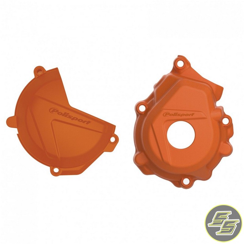 Polisport Clutch & Ignition Cover Protector Kit KTM | Husqvarna 250F|350F '16-21 Orange
