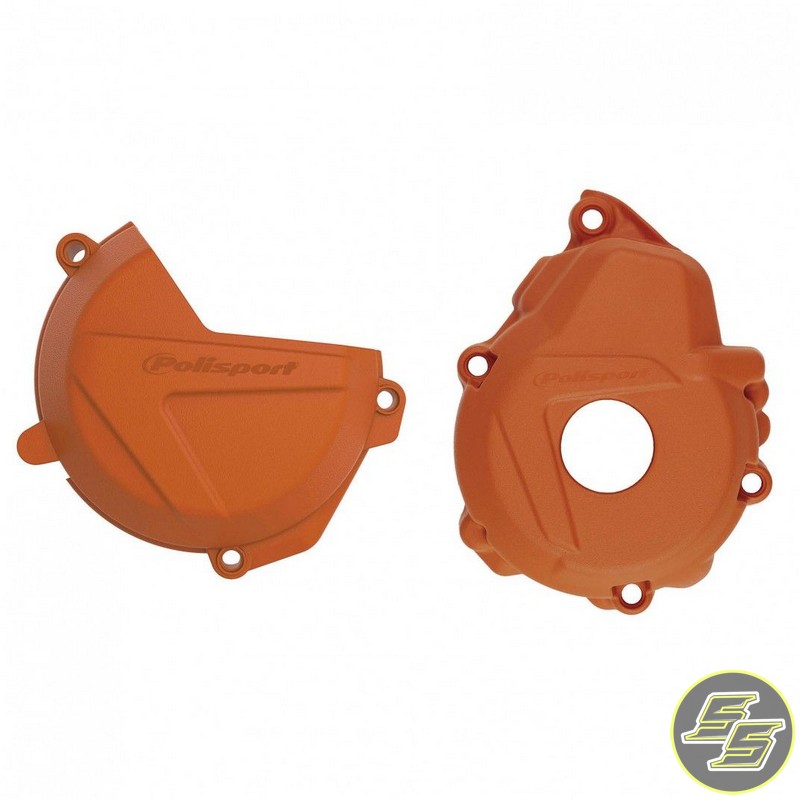 Polisport Clutch & Ignition Cover Protector Kit KTM | Husqvarna 250F|350F '19-21 Orange