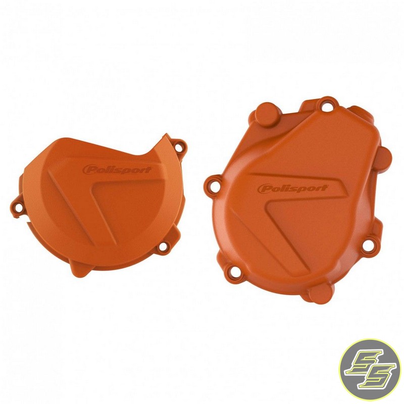 Polisport Clutch & Ignition Cover Protector Kit KTM | Husqvarna 450F '16-21 Orange