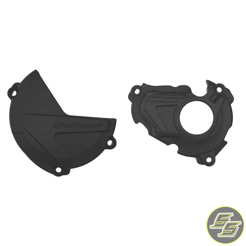 Polisport Clutch & Ignition Cover Protector Kit Yamaha YZ|WR 250F|X '19-25 Black