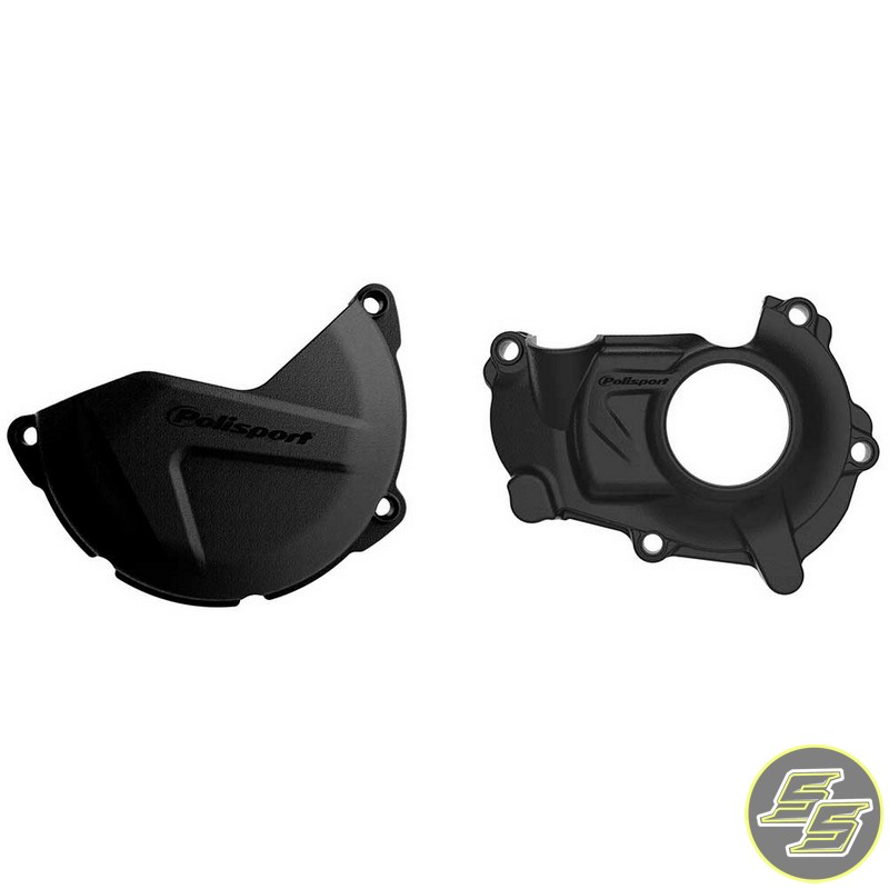 Polisport Clutch & Ignition Cover Protector Kit Yamaha YZ|WR450F '18-21 Black