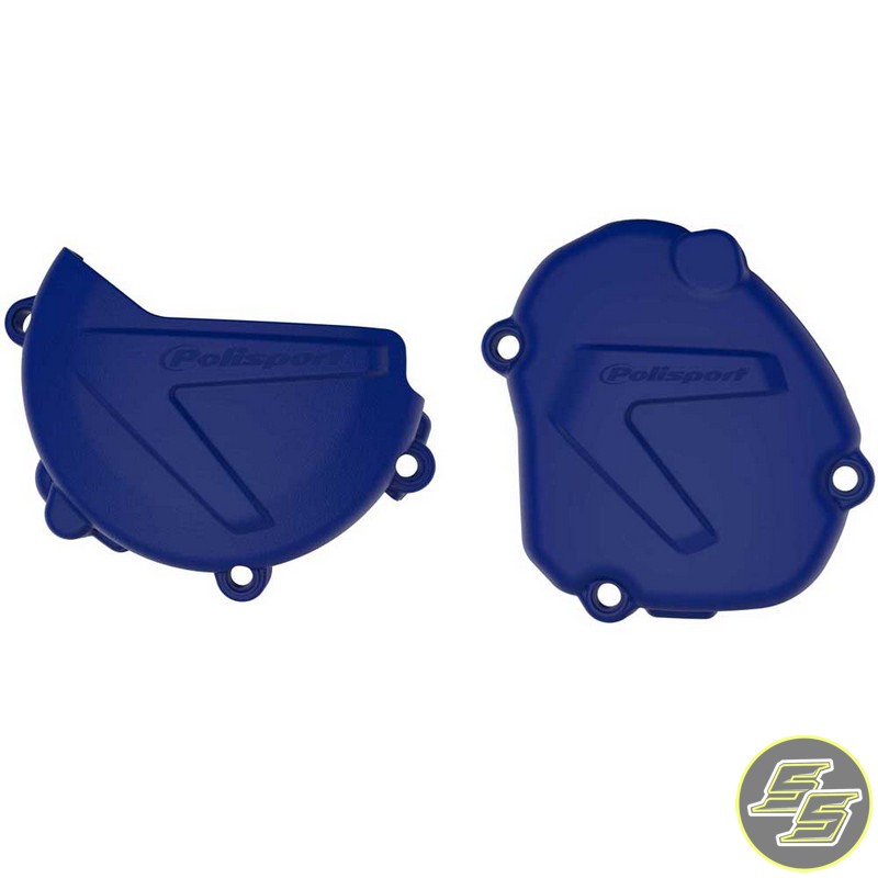 Polisport Clutch & Ignition Cover Protector Kit Yamaha YZ125 '08-21 Blue