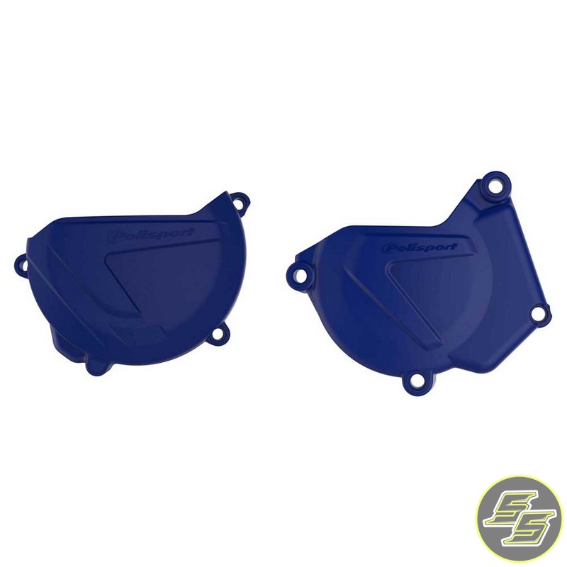 Polisport Clutch & Ignition Cover Protector Kit Yamaha YZ250 '08-21 Blue