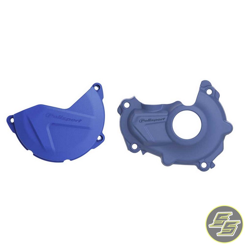 Polisport Clutch & Ignition Cover Protector Kit Yamaha YZ450F '14-17 Blue