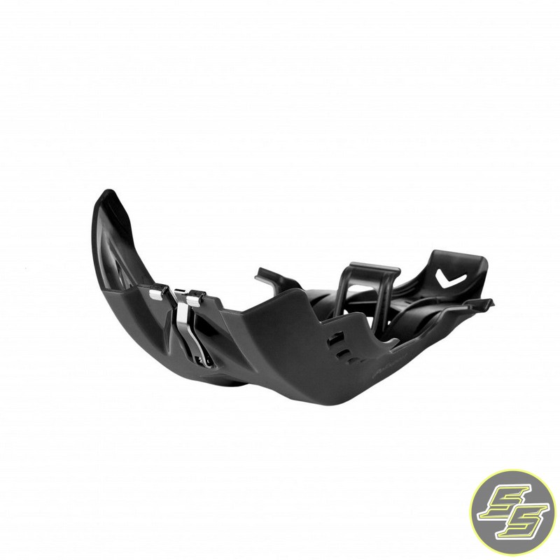 Polisport Fortress Skid Plate w Linkage Guard KTM SX Husq FC|FE '16-19 Black