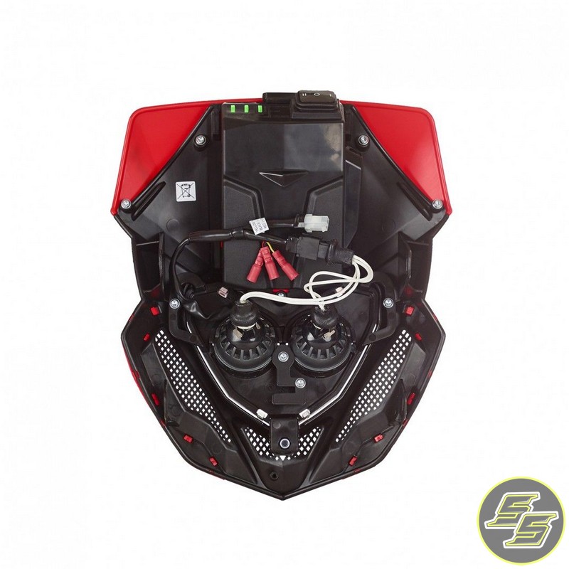 Polisport Lookos Evo Headlight w Battery Red/Black