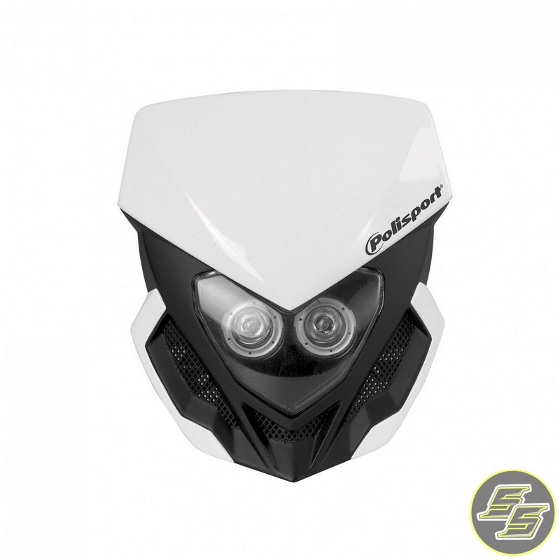Polisport Lookos Evo Headlight w Battery White/Black