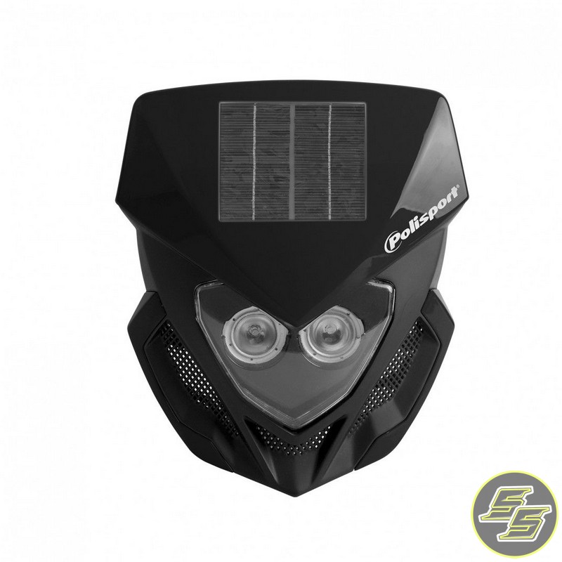 Polisport Lookos Evo Headlight w Solar & Battery Black