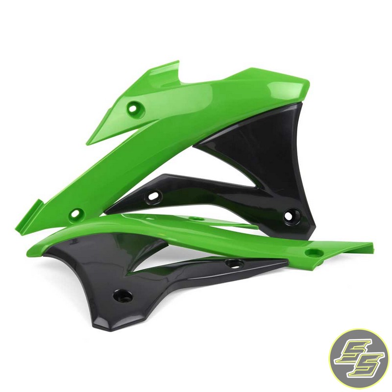 Polisport Radiator Shrouds Kawasaki KX85|100 '14- Green/Black