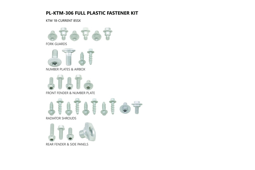 UFO Plastics Fastener Kit KTM SX85 '18-21