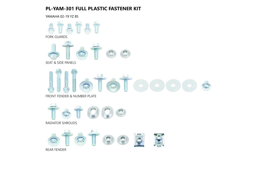 UFO Plastics Fastener Kit Yamaha YZ85 '02-21