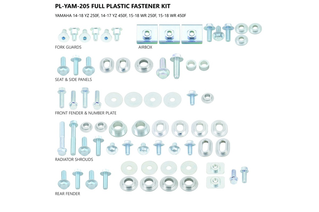 UFO Plastics Fastener Kit Yamaha YZF250|WRF250 '15-18