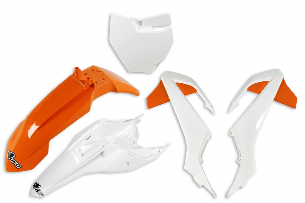 UFO Plastics Kit KTM SX65 '16-22 OEM White/Orange