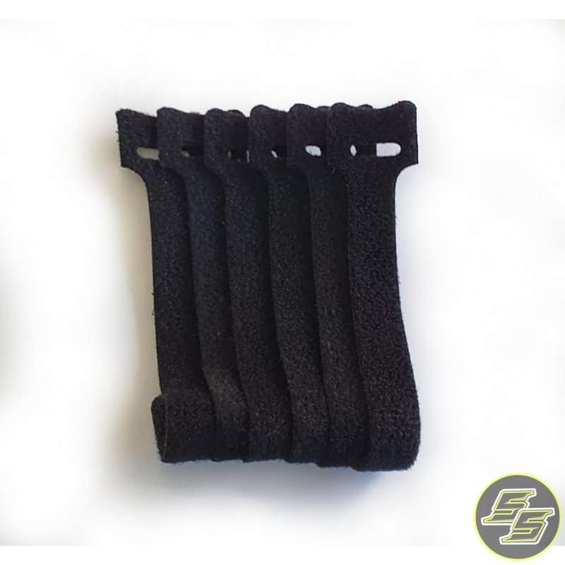 Velcro Cable Ties 125mm Black 6pc