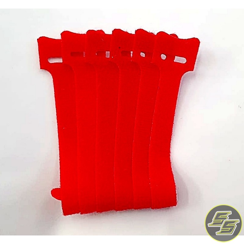 Velcro Cable Ties 125mm Red 6pc