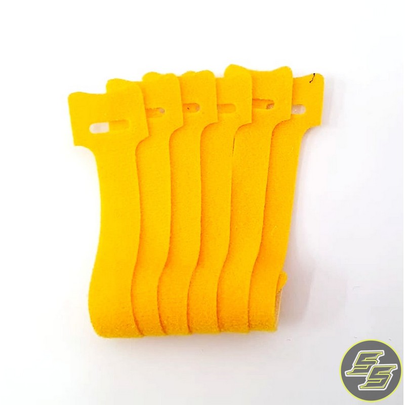 Velcro Cable Ties 125mm Yellow 6pc