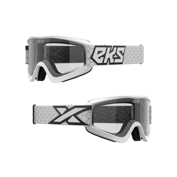 EKS Brand Flat Out Clear Goggle White/Black