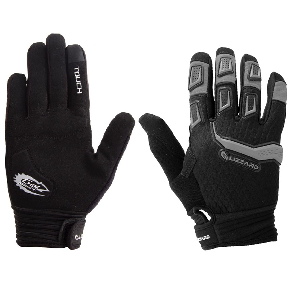 Lizzard Knuckle Long Finger Glove Black/Grey