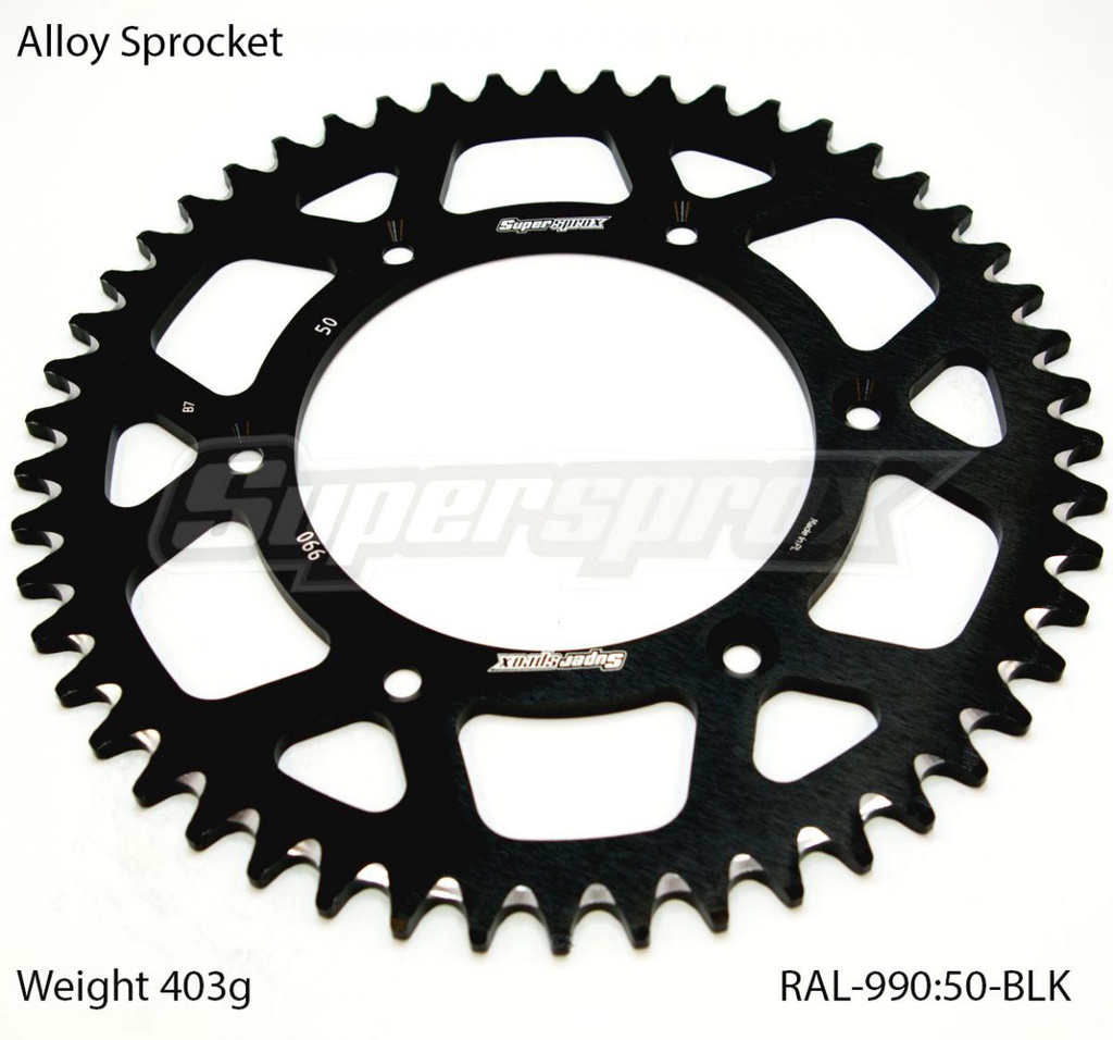 Supersprox Aluminium Rear Sprocket 50T Black KTM|HSQ 125-701cc