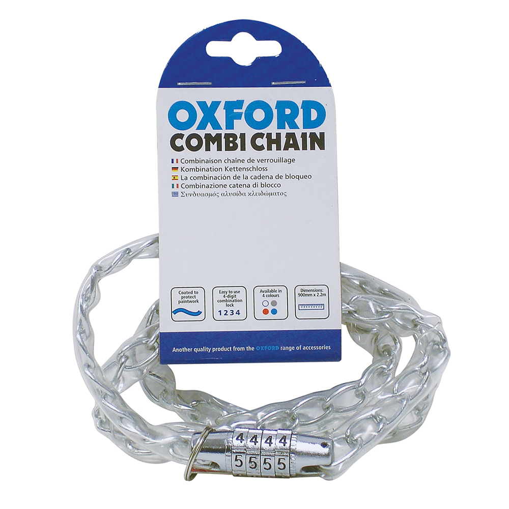 Oxford Combi Chain Combination Lock 36'' Clear