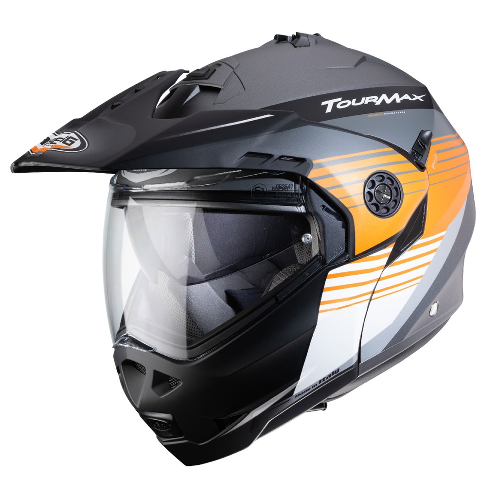 Caberg Tourmax Titan Adventure Helmet I7 Matt Gun Metal/Orange/White