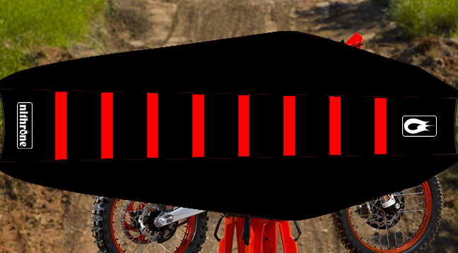Nithrone Sticky Gripper Seat Black with Red Zebra Stripes
