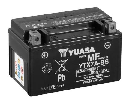 Toplite Battery YTX7A-BS Dry with Acid