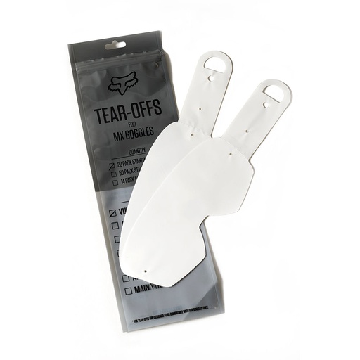 [FOX-25366-012] Fox Airspace/Main VLS Tear Off Standard Clear 20pk