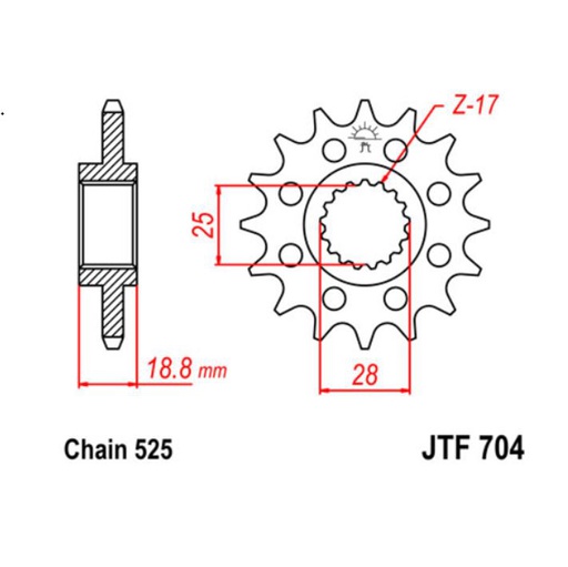 [JT-JTF339.17] JT Sprocket Front JTF339 17T