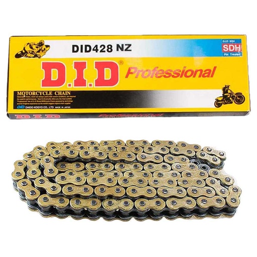 [DID-428NZ120GBFB] DID Chain 428 120L NZ Std FB Clip Gold/Black