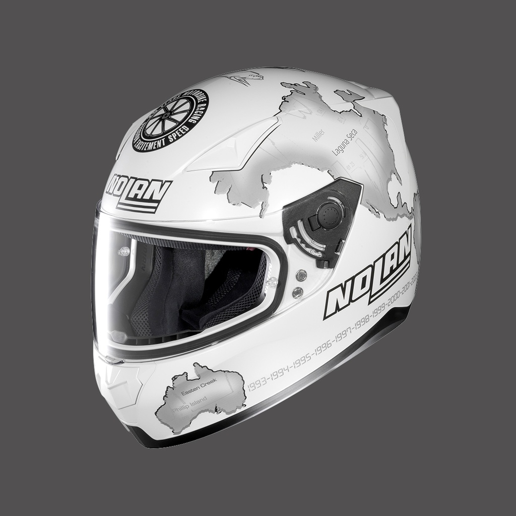 Nolan Full Face Helmet Gemini Replica 29 Checa Flat White