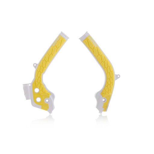 [ACE-0021726-234] Acerbis X-Grip Frame Protector KTM|Husqvarna '16-19 White/Yellow