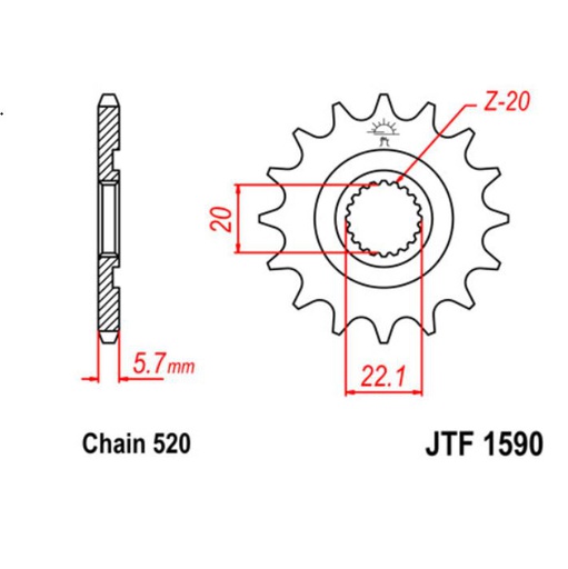 [JT-JTF1590.12] JT Sprocket Front JTF1590 12T