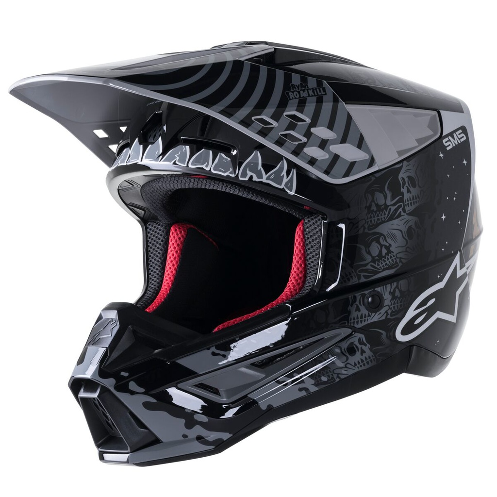 Alpinestars SM5 Solar Flare MX Helmet Black/Grey/Gold | Sprocket Sport