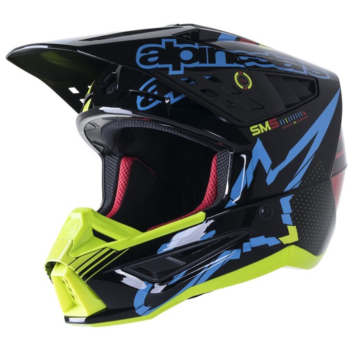 [ALP-8306022-1757] Alpinestars SM5 Action MX Helmet Black/Cyan/Yellow