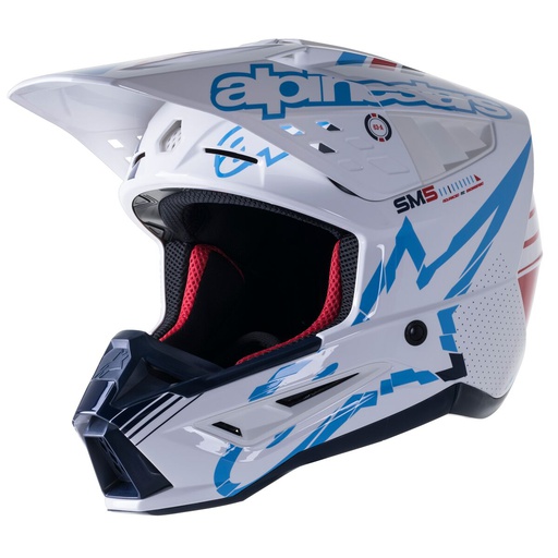[ALP-8306022-2077] Alpinestars SM5 Action MX Helmet White/Cyan/Dark Blue