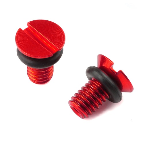 [ZET-ZE56-11012] Zeta Front Fork Airvalve Cap Screw WP Red 2pc