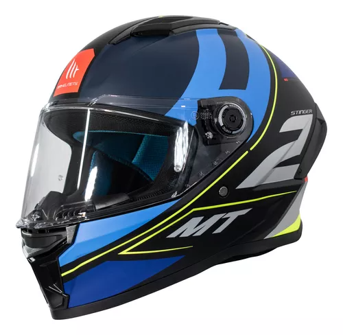 MT Full Face Helmet Poun B6 Blue/Yellow