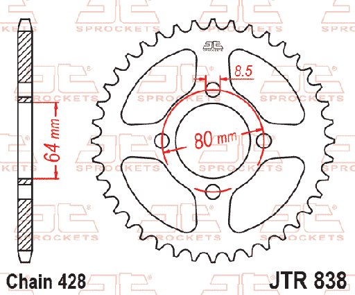 [MTX-95R-0838-45] Motrix Rear Sprocket 95R-0838-45