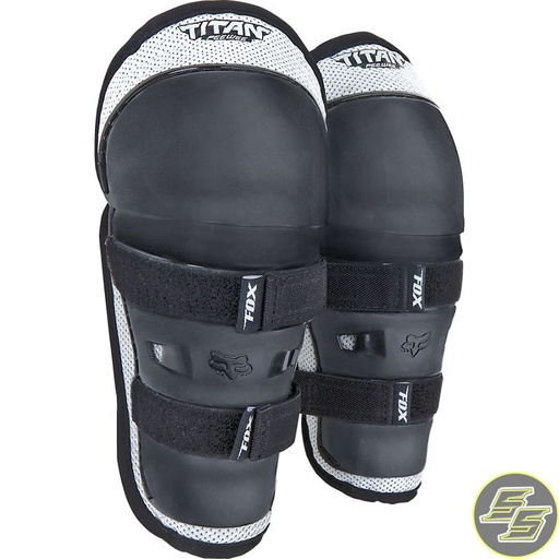 [FOX-08037-464] Fox Knee/Shin Guard Titan Peewee Black/Silver