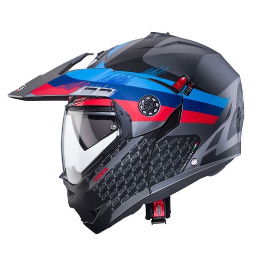 [CAB-C0FD60K9] Caberg ADV Helmet Tourmax X Sarabe Matt Gun Metal/Blue/Red