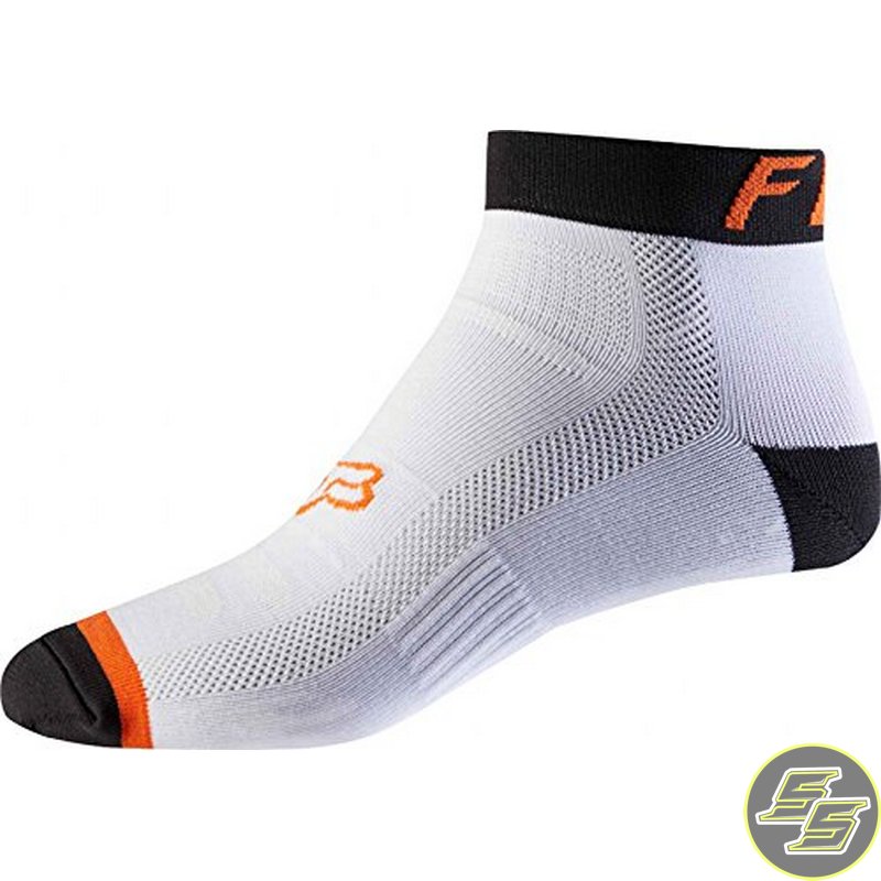 Fox MTB Sock 4" White/Orange L/XL