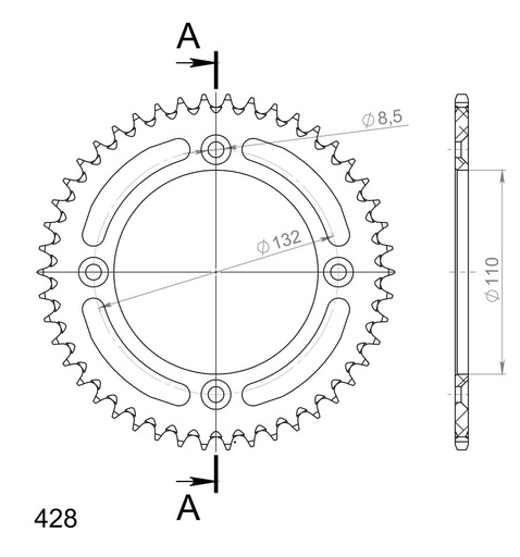 [SSX-RAL-898-46-SLV] Supersprox Aluminium Rear Sprocket 46T Silver KTM85|HSQ85 SW '04-24